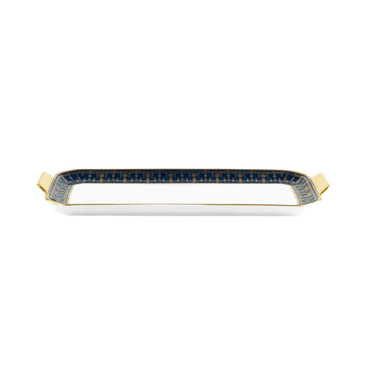 haviland-tiara-plat-cake-porcelaine-bleu-de-prusse-or image 2