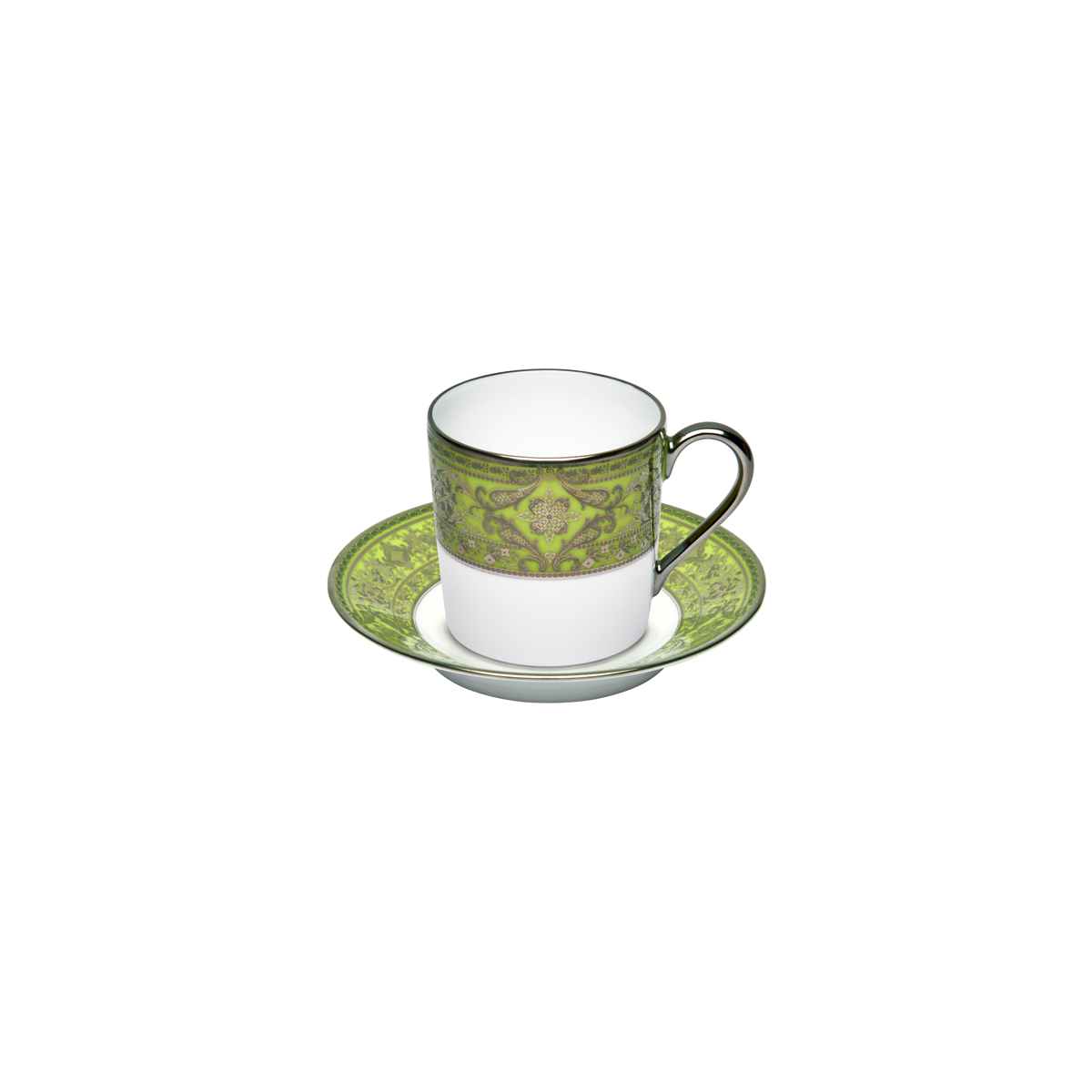 haviland-matignon-tasse-caf-soucoupe-vert-pomme-platine image 1