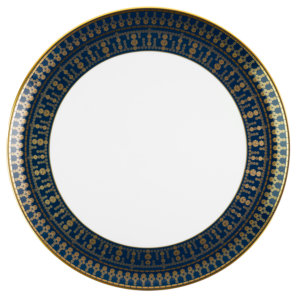 haviland-tiara-plat-tarte-porcelaine-bleu-de-prusse-or image 1