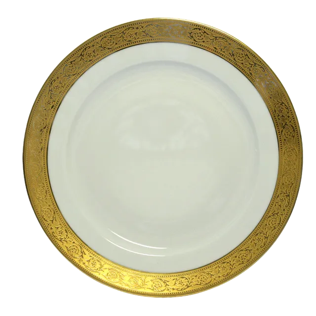 haviland-thistle-assiette-pr-sentation-or-porcelaine-limoges image 1