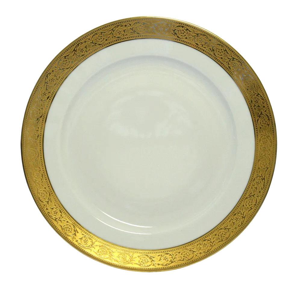 haviland-thistle-assiette-pr-sentation-or-porcelaine-limoges image 1