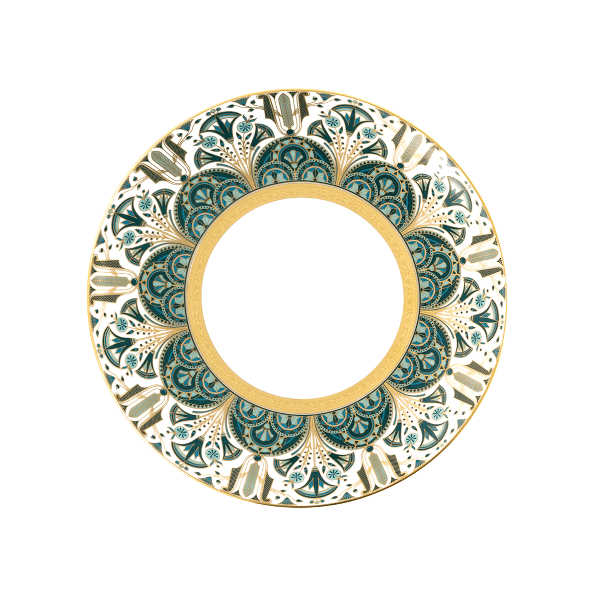 haviland-r-ves-du-nil-assiette-dessert-vert-or-porcelaine image 1