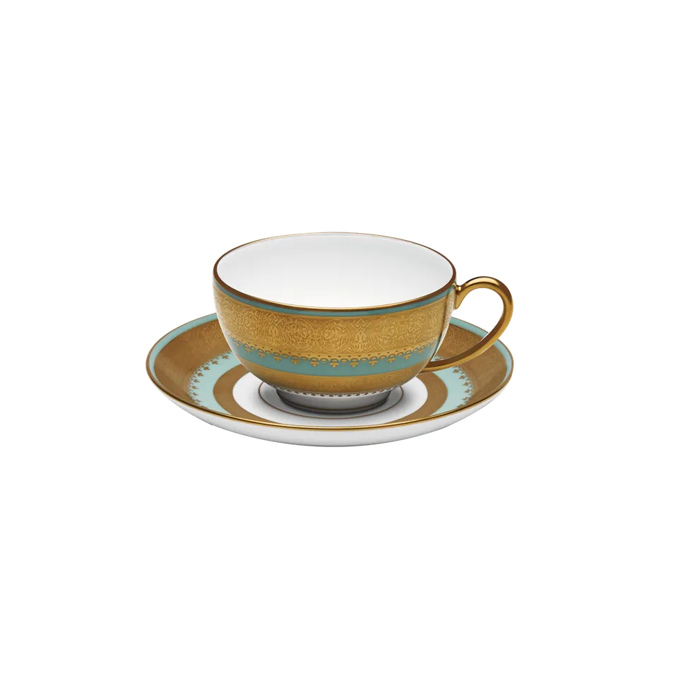 haviland-bassora-tasse-d-jeuner-soucoupe-porcelaine image 1