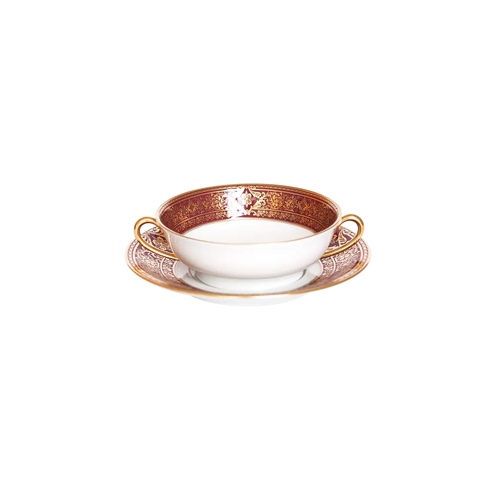 haviland-matignon-bol-bouillon-soucoupe-cerise-or image 1