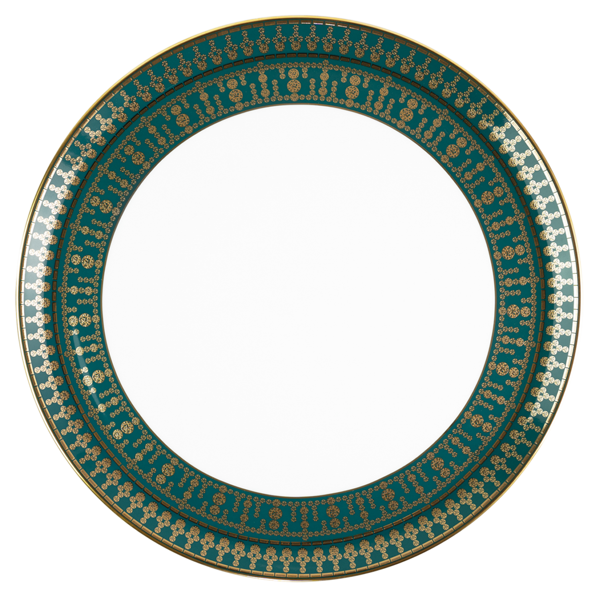 haviland-tiara-plat-tarte-porcelaine-bleu-paon-or image 1
