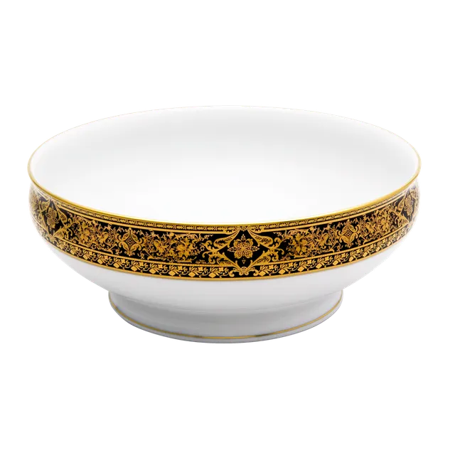 haviland-matignon-saladier-noir-or-porcelaine image 1