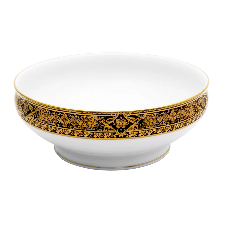 haviland-matignon-saladier-noir-or-porcelaine image 1