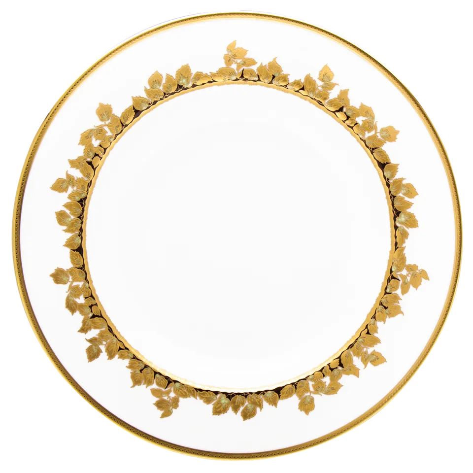 haviland-feuille-d-or-plat-rond-creux-porcelaine-or image 1