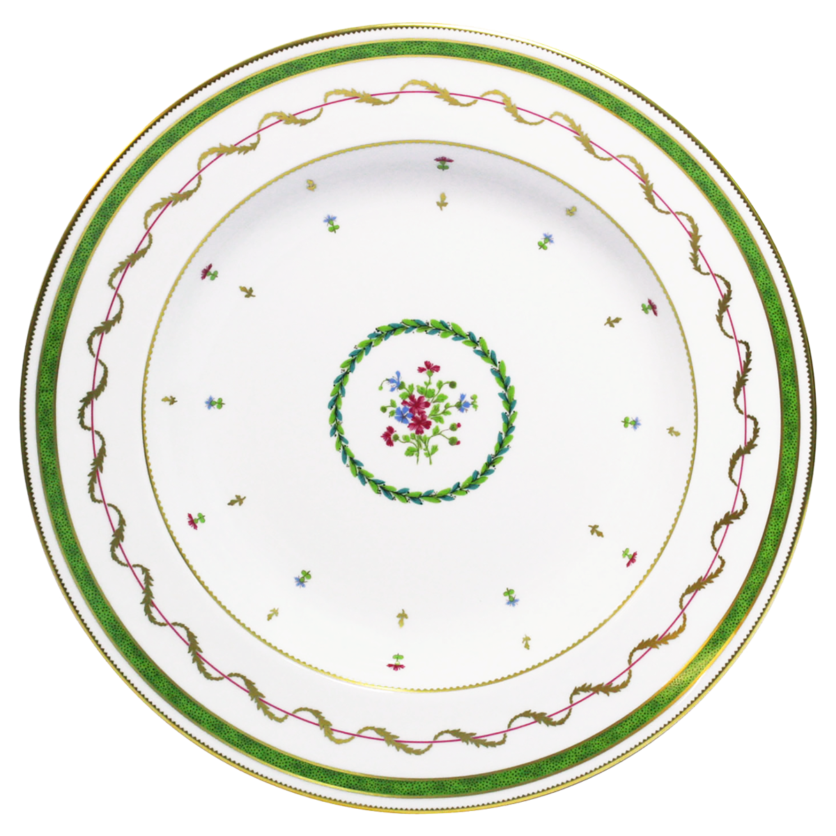haviland-vieux-paris-vert-plat-rond-creux-porcelaine-vert image 1