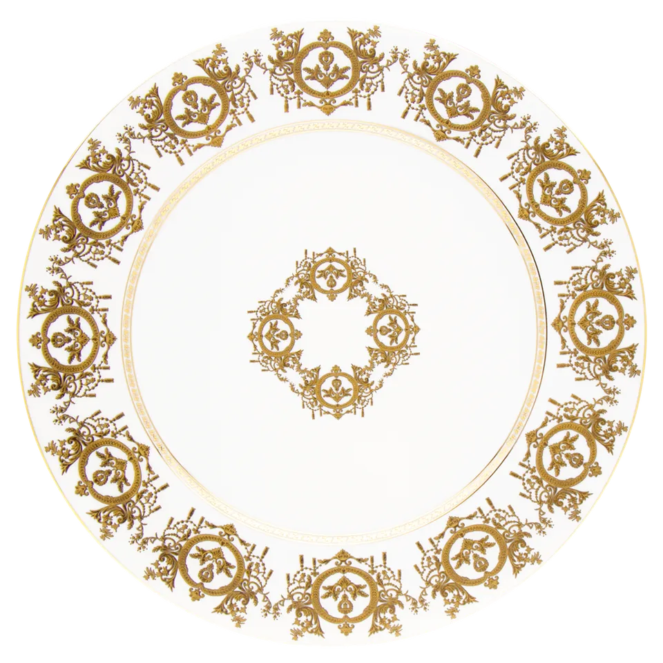 haviland-ritz-imp-rial-assiette-de-pr-sentation-blanc-porcelaine-limoges image 1