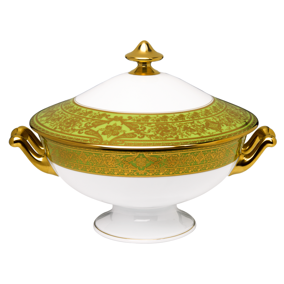 haviland-matignon-soupi-re-vert-pomme-or image 1