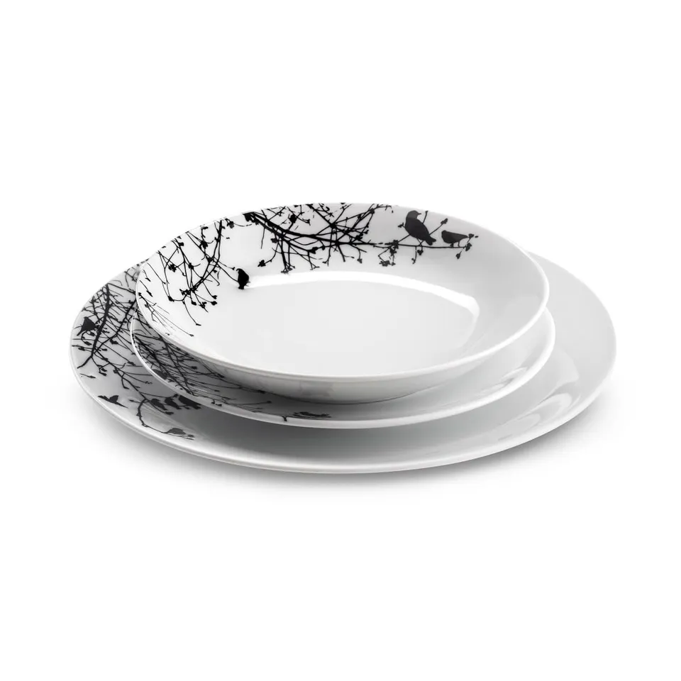 m-dard-de-noblat-aurore-service-18-assiettes-porcelaine-blanc-noir image 1