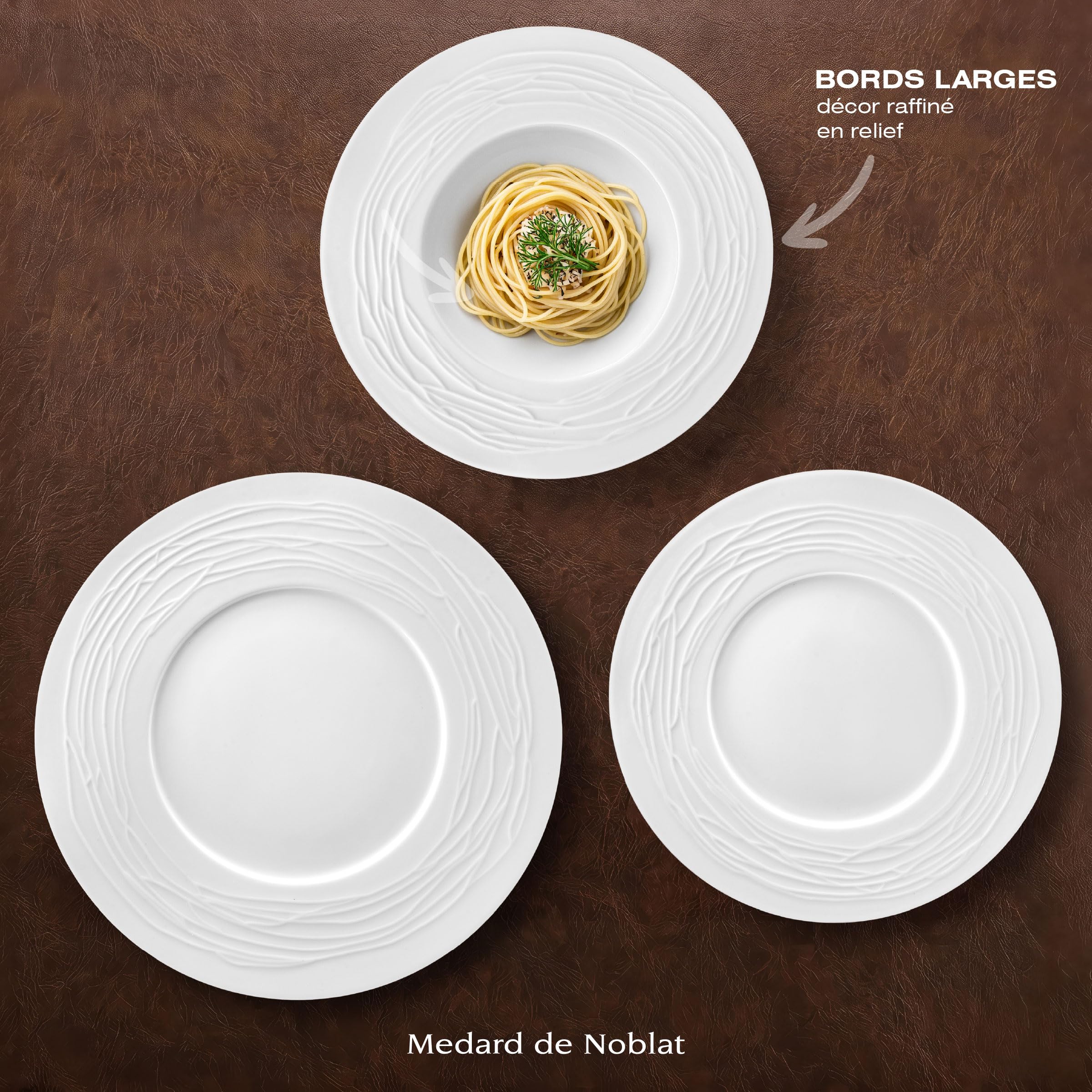 m-dard-de-noblat-lago-service-18-assiettes-porcelaine-blanc image 4