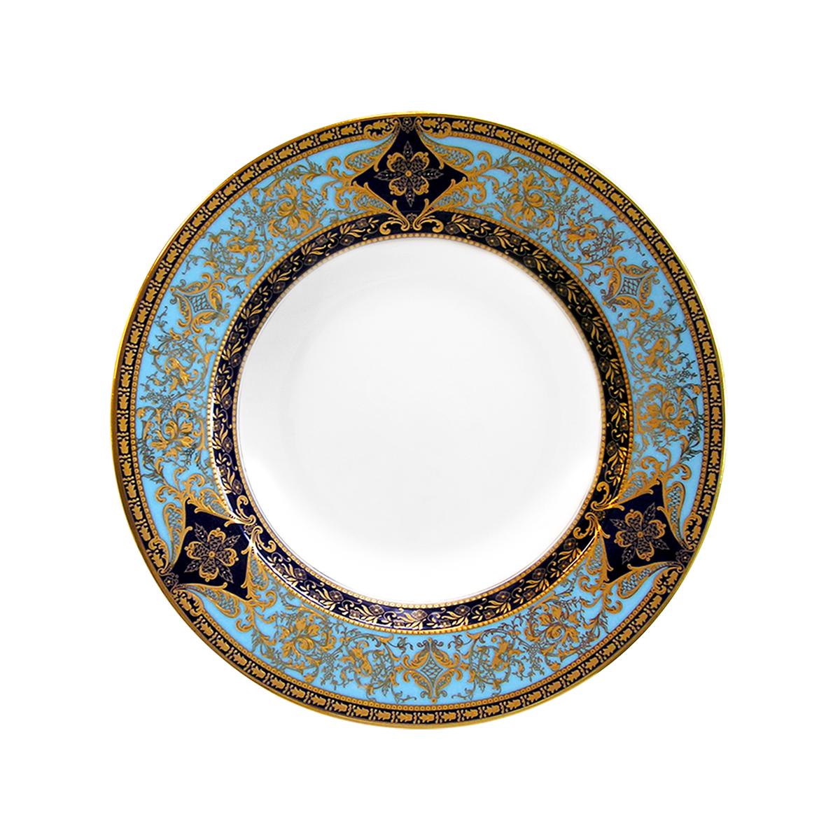 haviland-matignon-assiette-creuse-bleu-de-four-or-porcelaine image 1