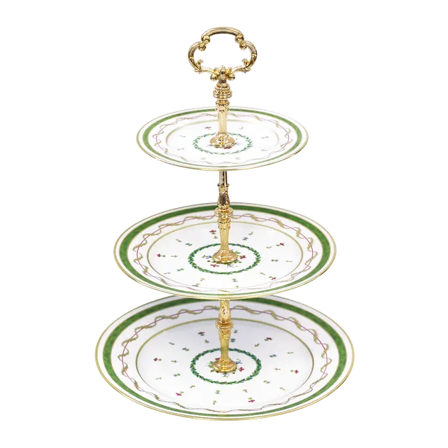haviland-vieux-paris-vert-serviteur-3-niveaux-porcelaine image 1