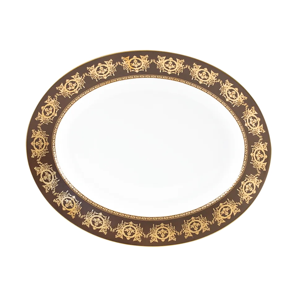 haviland-ritz-imp-rial-plat-ovale-porcelaine-bronze-ritz-paris image 1