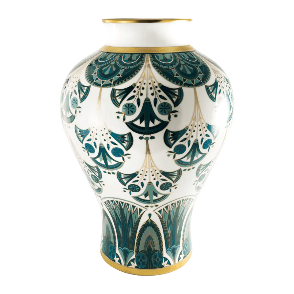 haviland-r-ves-du-nil-vase-prestige-vert-or-porcelaine image 1