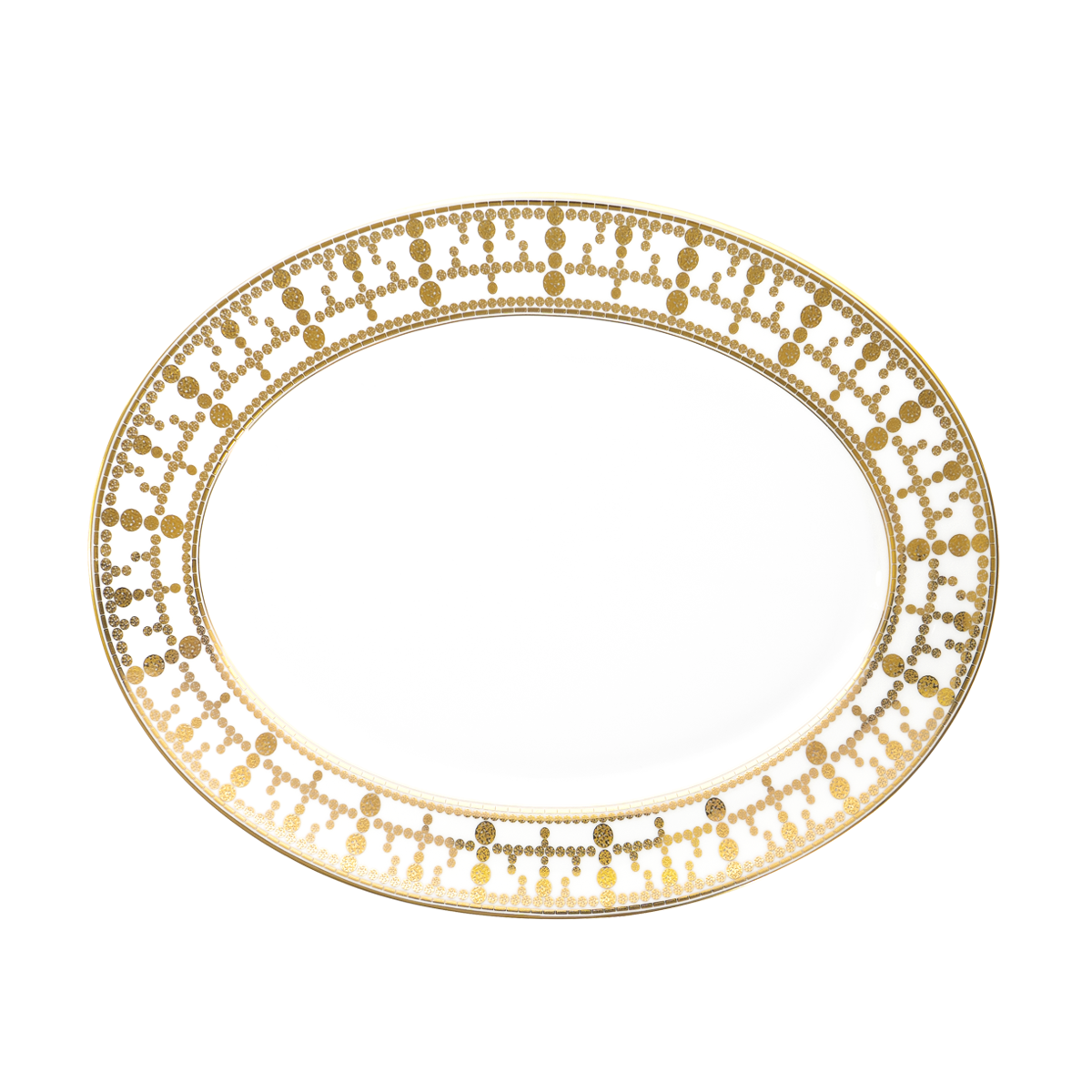 haviland-tiara-plat-ovale-porcelaine-blanc-or image 1