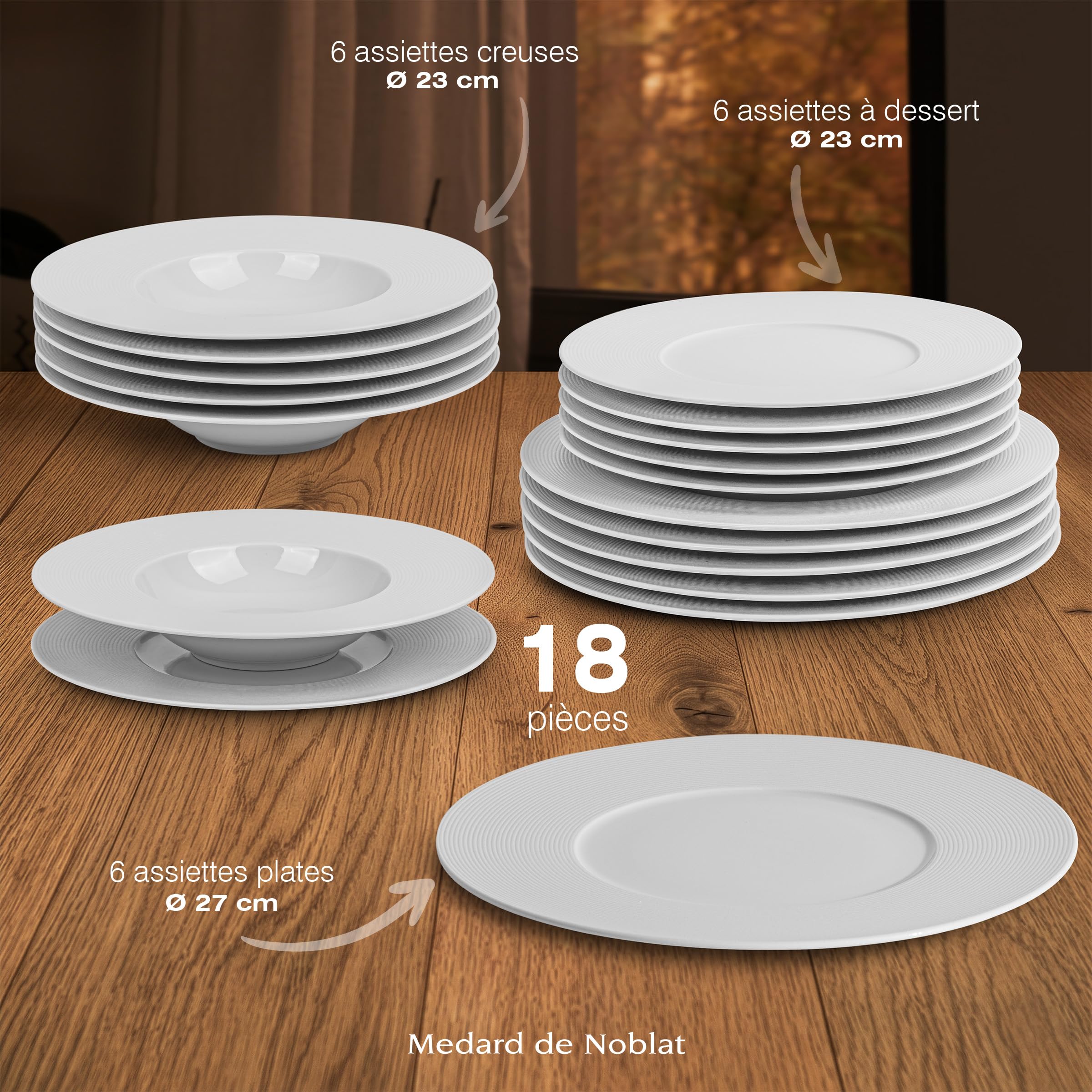 m-dard-de-noblat-batik-service-18-assiettes-porcelaine-blanc image 3