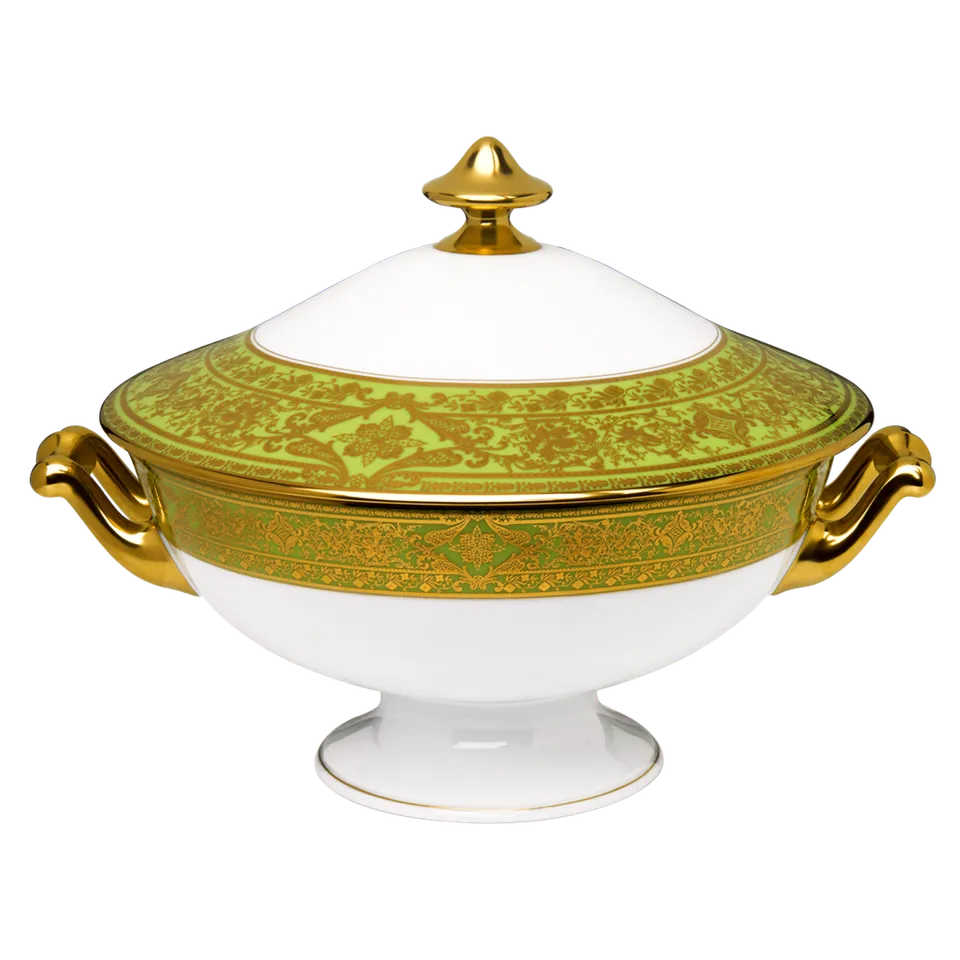 haviland-matignon-soupi-re-vert-pomme-or image 1