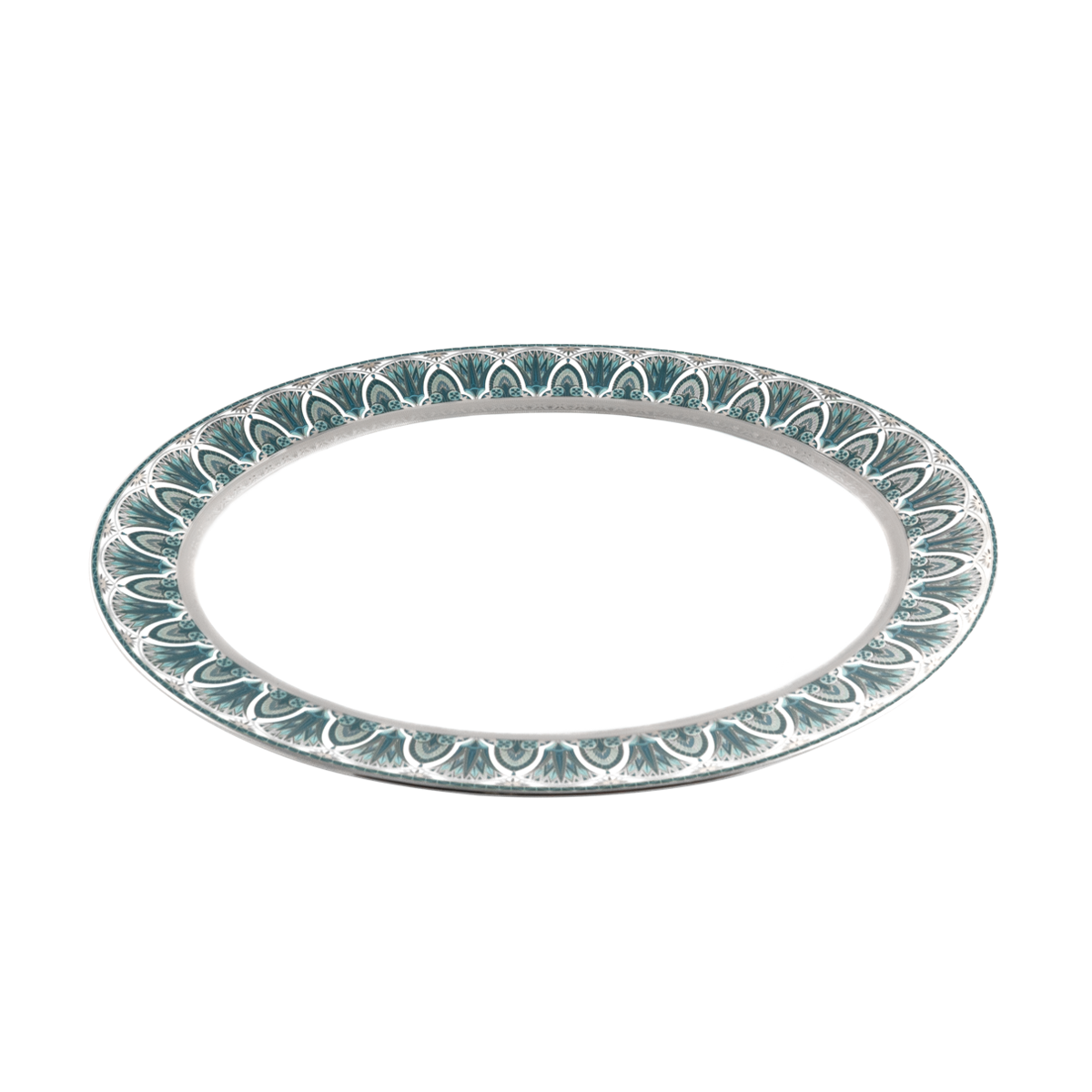 haviland-r-ves-du-nil-plat-ovale-porcelaine-vert-platine image 2