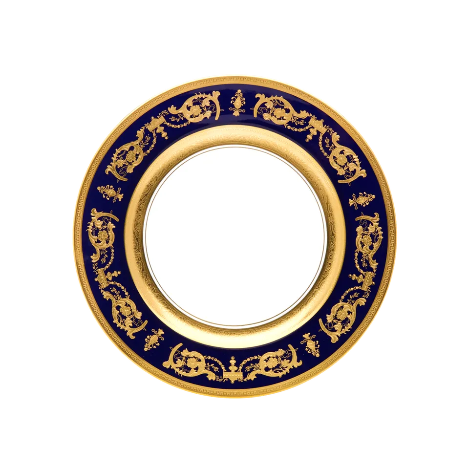 haviland-imp-rator-assiette-dessert-bleu-four-or image 1