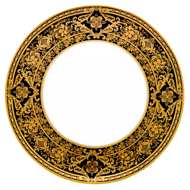 haviland-matignon-plat-tarte-noir-or-porcelaine image 1