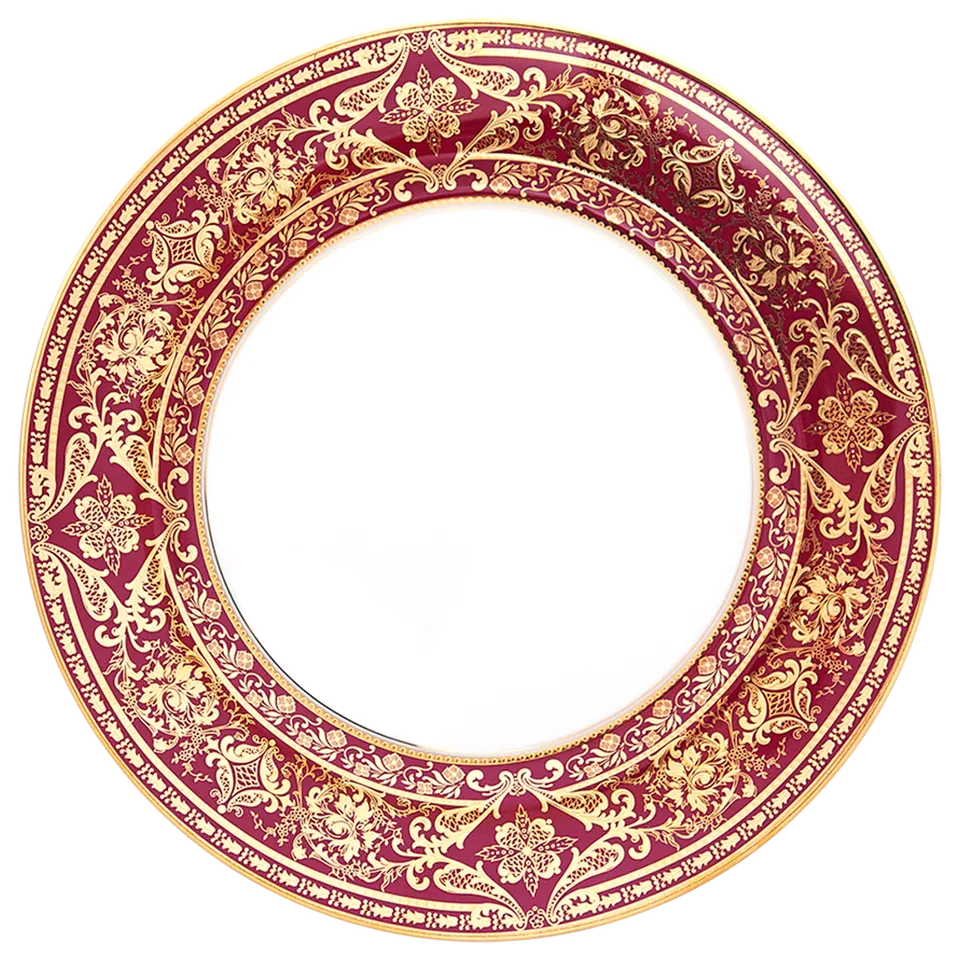 haviland-matignon-plat-rond-porcelaine-cerise-or image 1