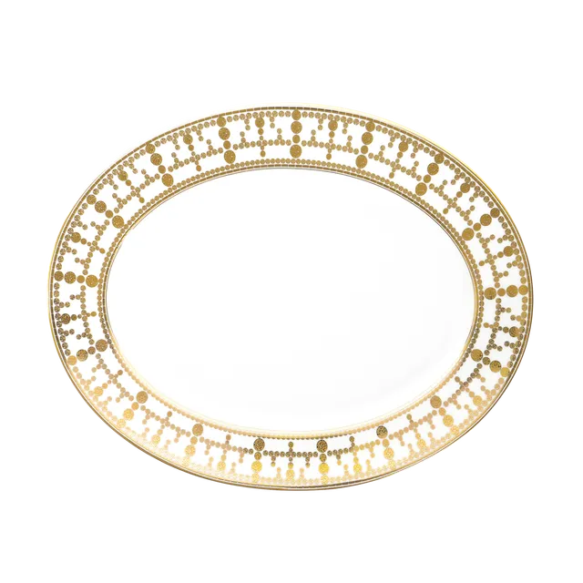 haviland-tiara-plat-ovale-porcelaine-blanc-or image 1