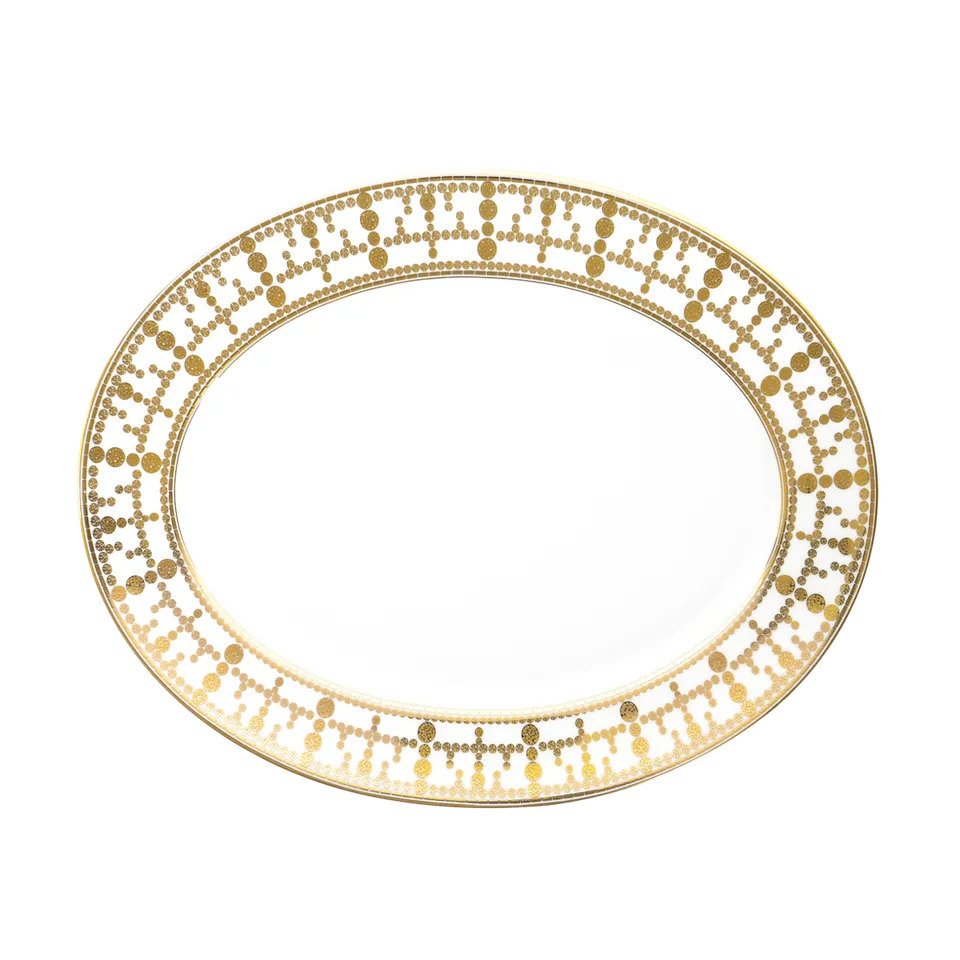 haviland-tiara-plat-ovale-porcelaine-blanc-or image 1