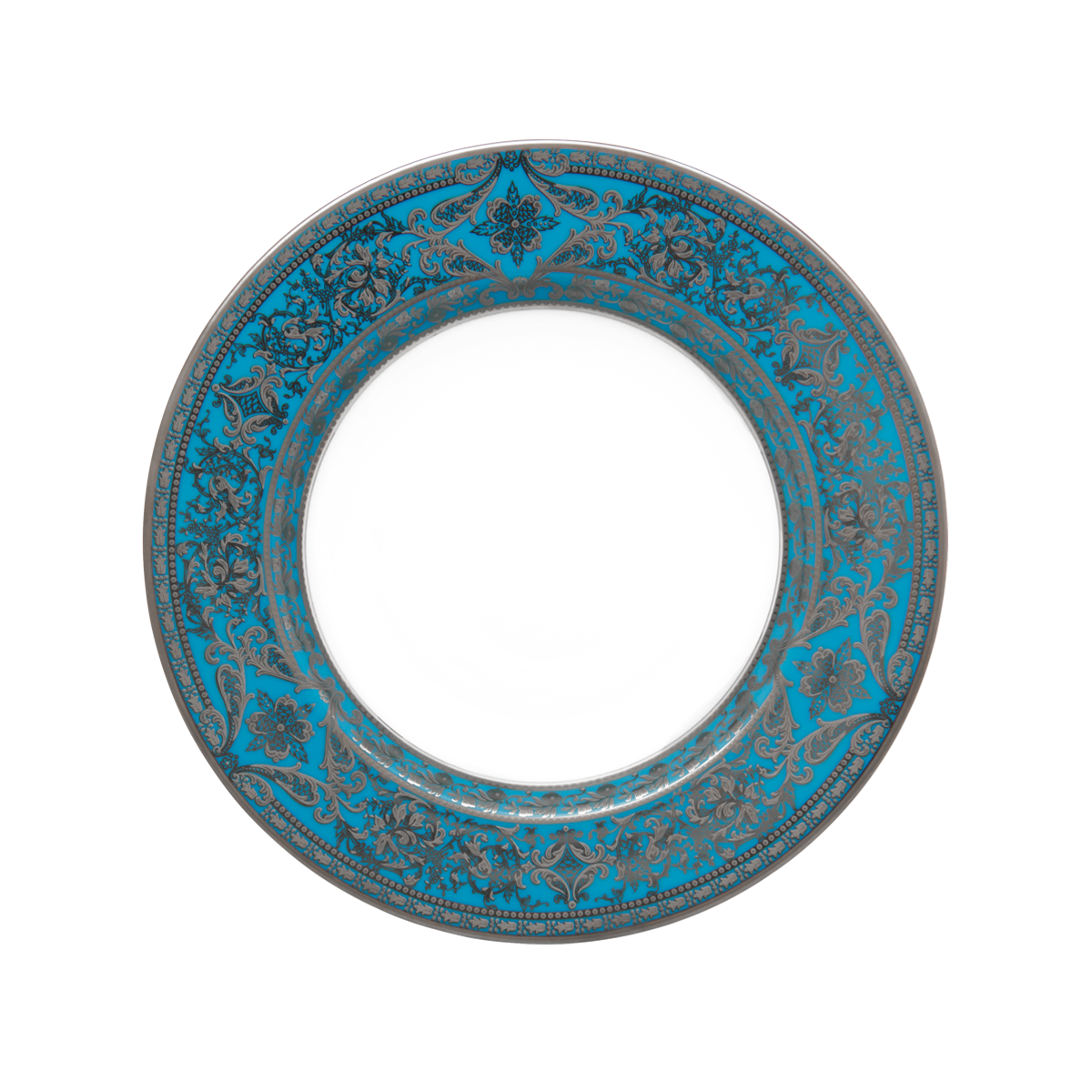 haviland-matignon-assiette-creuse-bleu-piscine-platine-2 image 1