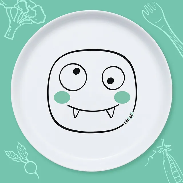 ciboulo-assiette-monstre-assiette-plate-porcelaine-blanche image 1