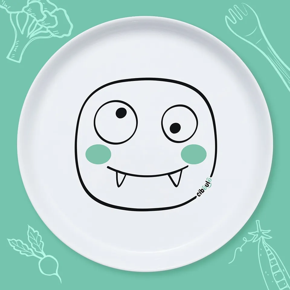 ciboulo-assiette-monstre-assiette-plate-porcelaine-blanche image 1