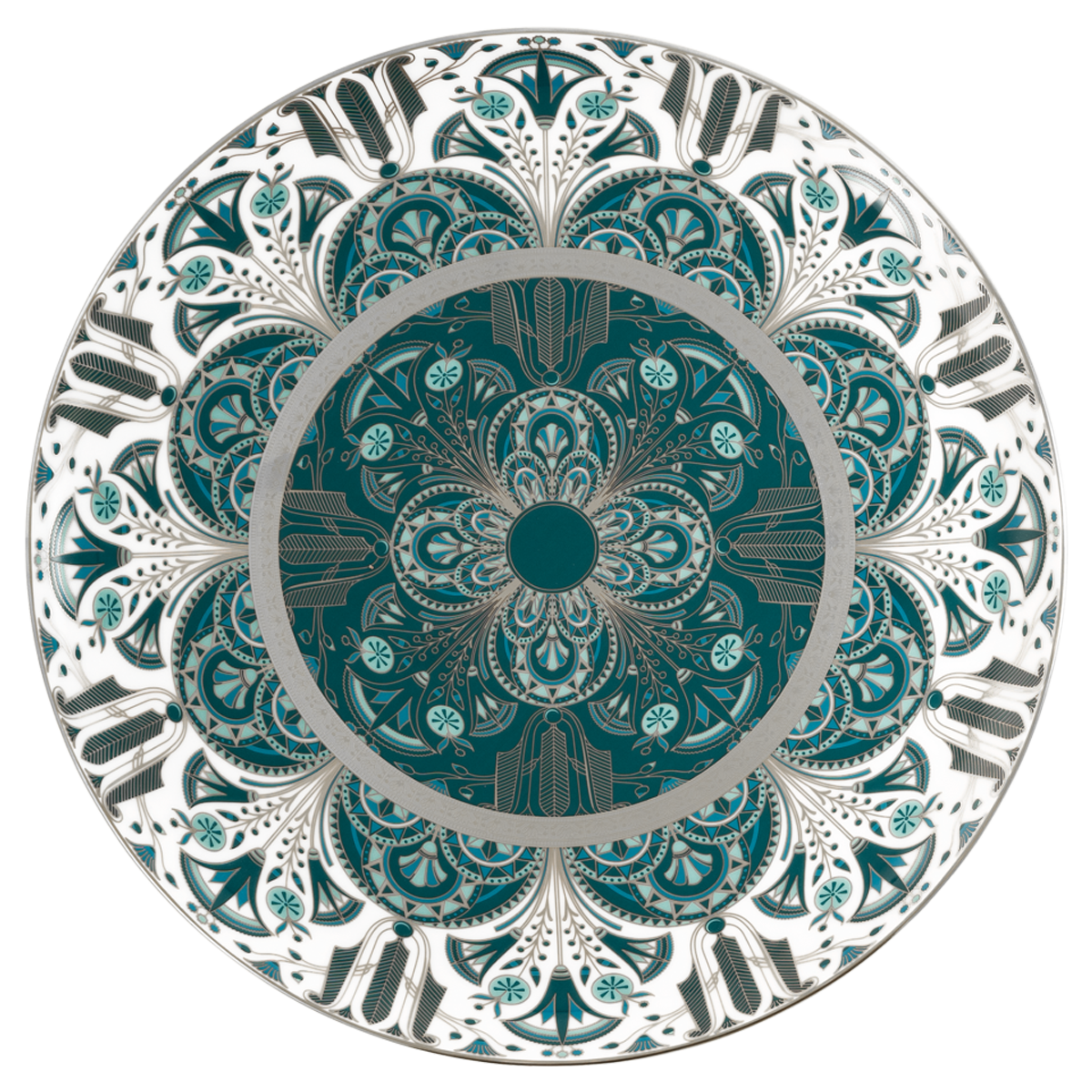 haviland-r-ves-du-nil-plat-tarte-vert-platine-porcelaine image 1