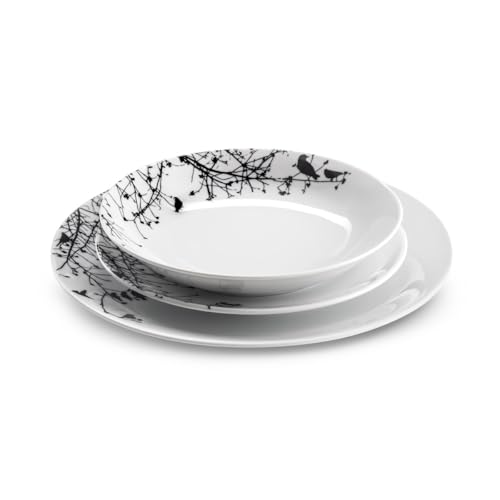 m-dard-de-noblat-aurore-service-18-assiettes-porcelaine-blanc-noir image 5