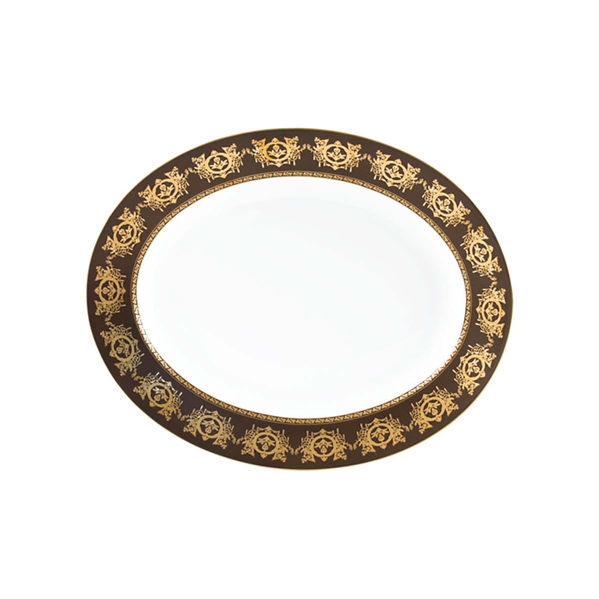 haviland-ritz-imp-rial-plat-ovale-bronze-porcelaine image 1