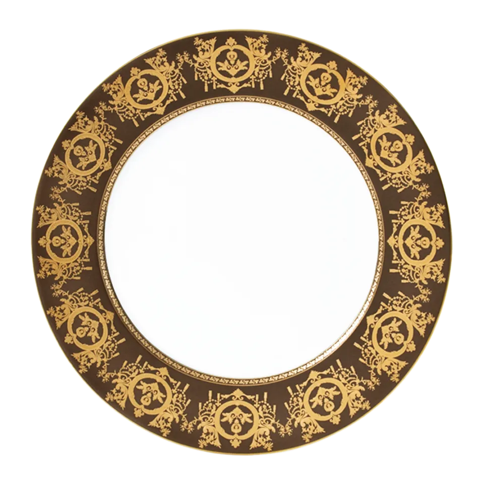haviland-ritz-imp-rial-assiette-d-ner-bronze-porcelaine image 1