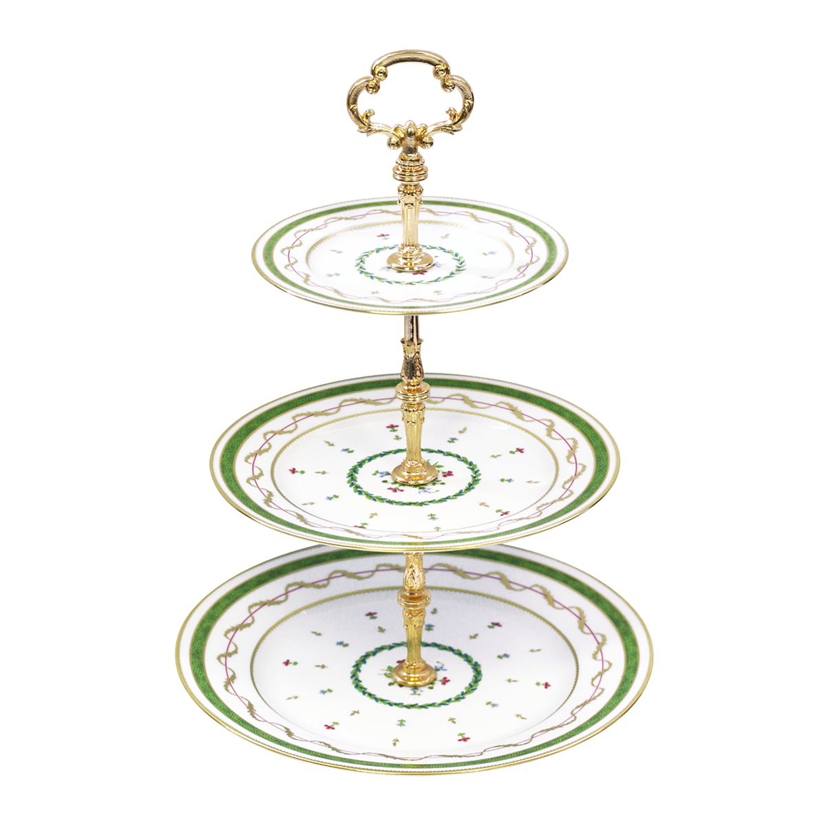 haviland-vieux-paris-vert-serviteur-3-niveaux-porcelaine image 1