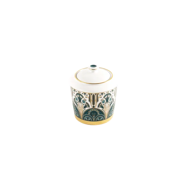 haviland-r-ves-du-nil-sucrier-porcelaine-vert-or image 1