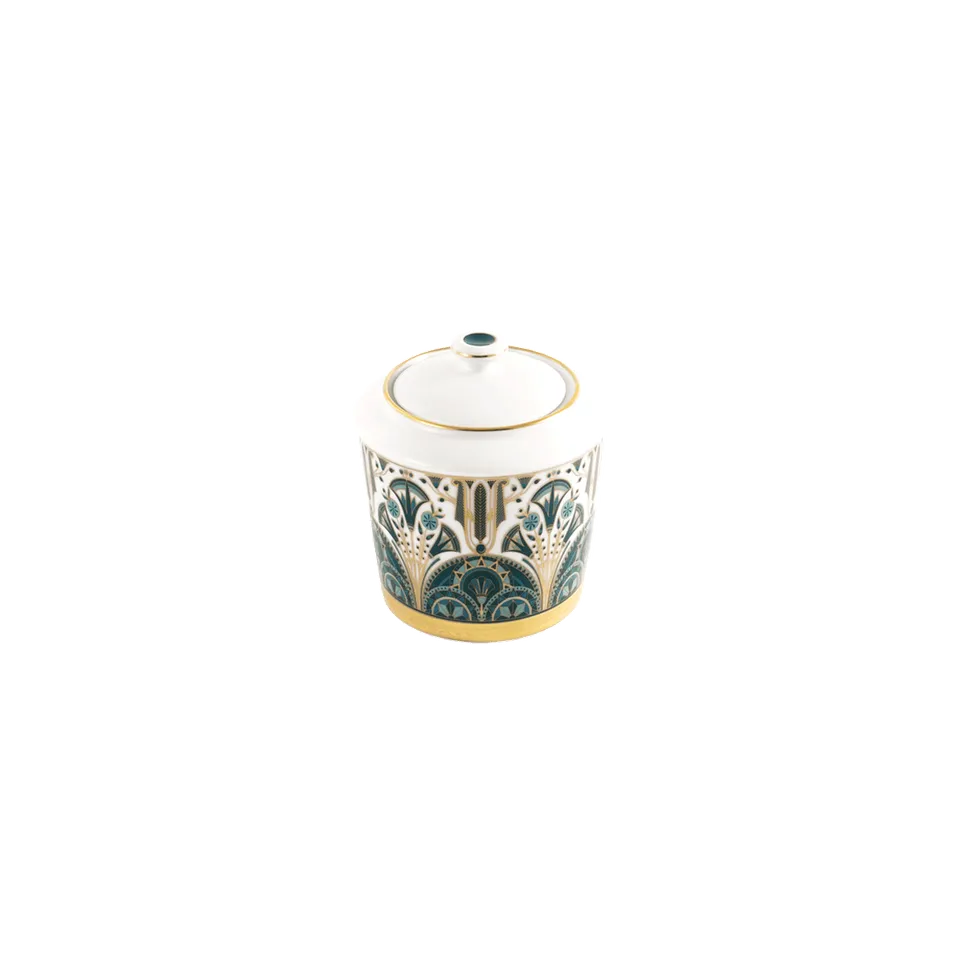 haviland-r-ves-du-nil-sucrier-porcelaine-vert-or image 1