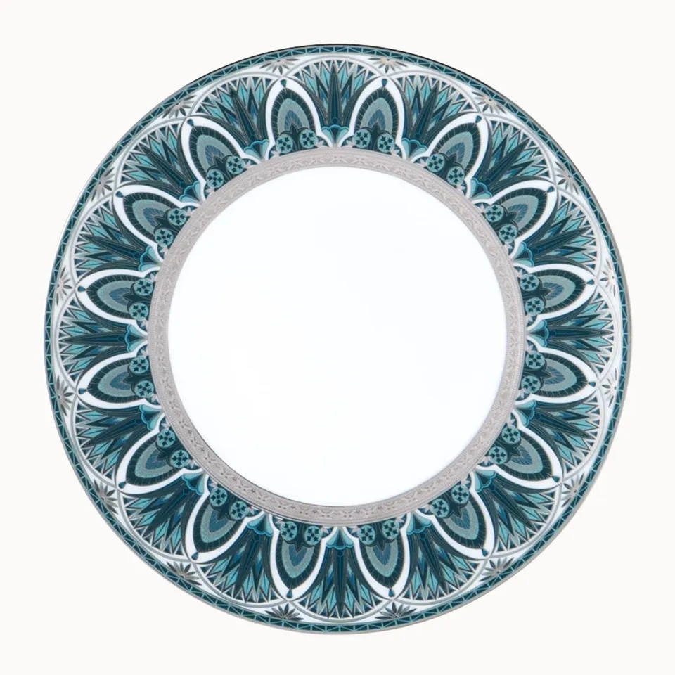 haviland-r-ves-du-nil-assiette-d-ner-vert-platine-porcelaine image 1