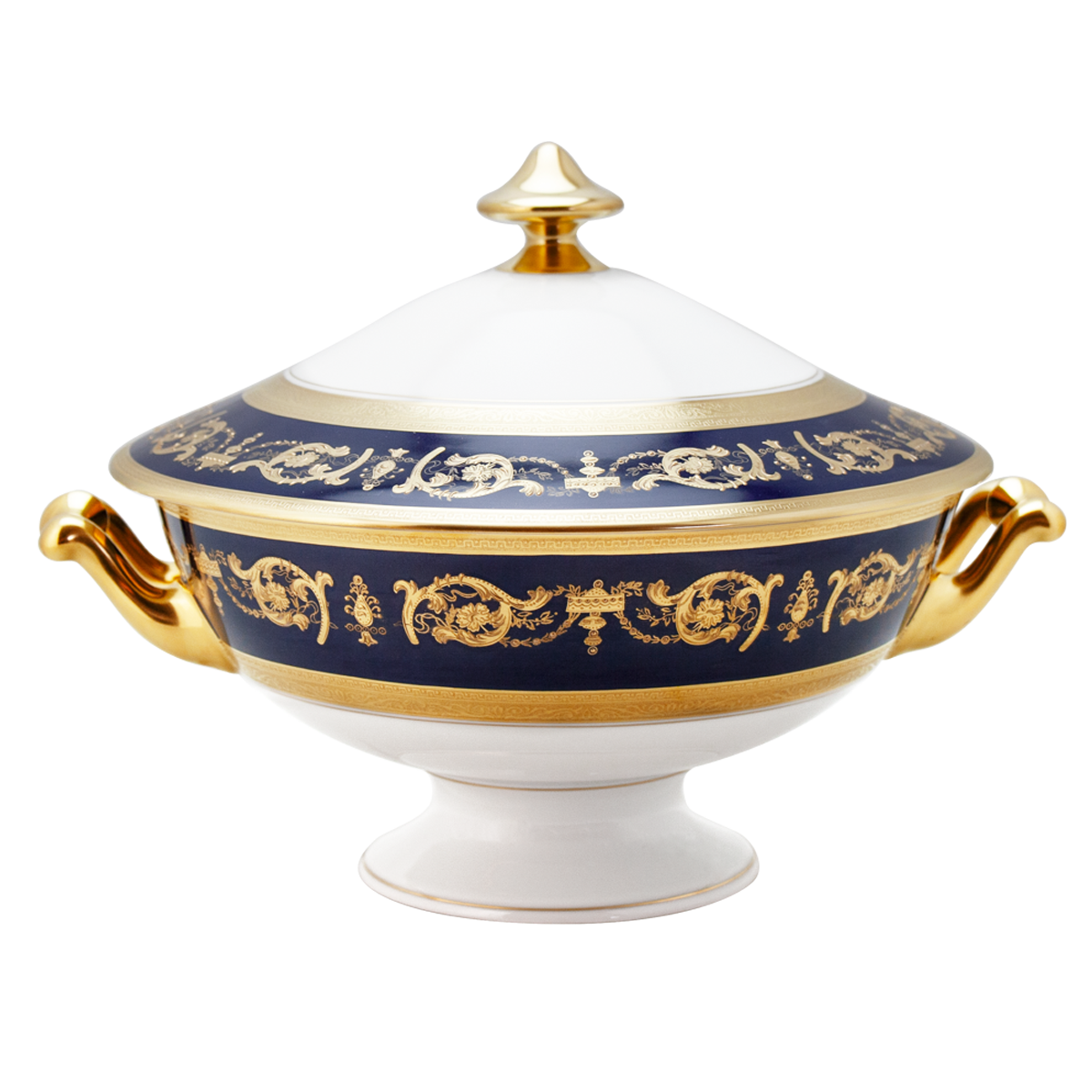haviland-imp-rator-soupi-re-bleu-de-four-or-porcelaine image 1