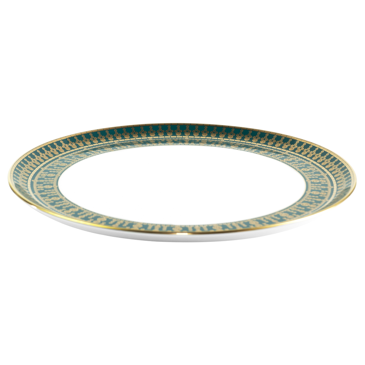 haviland-tiara-plat-tarte-porcelaine-bleu-paon-or image 2