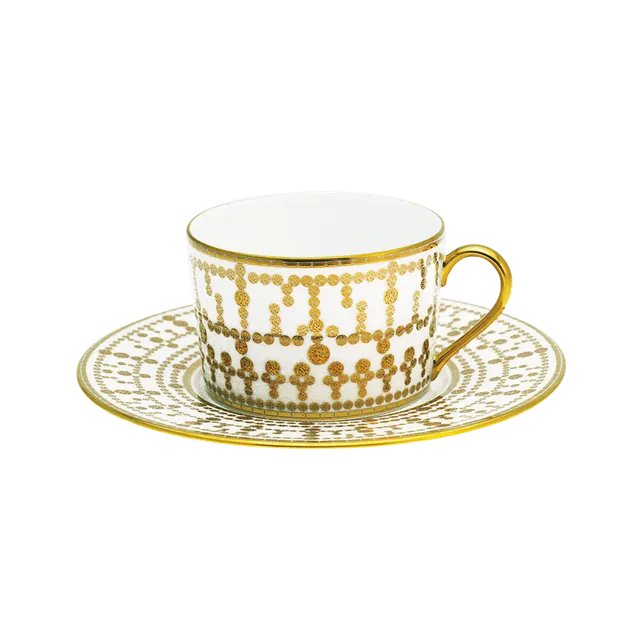 haviland-tiara-tasse-th-soucoupe-blanc-or-porcelaine image 1