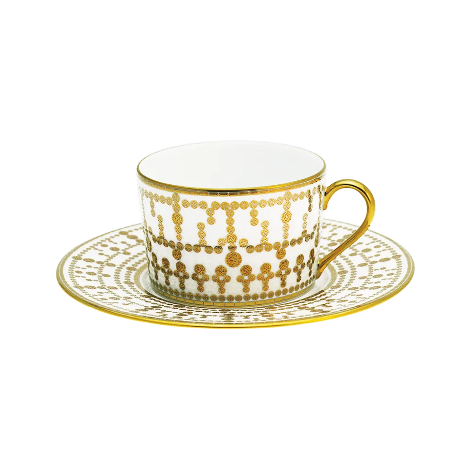 haviland-tiara-tasse-th-soucoupe-blanc-or-porcelaine image 1