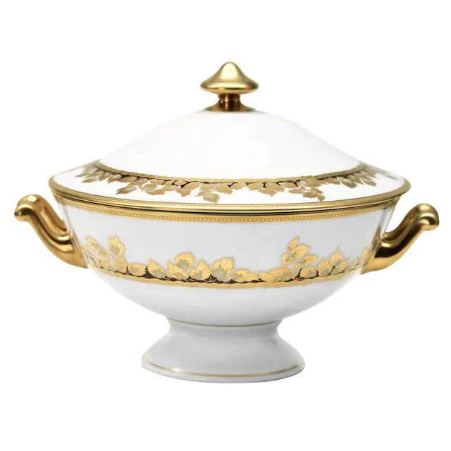 haviland-feuille-d-or-soupi-re-porcelaine-dor-e-classique image 1