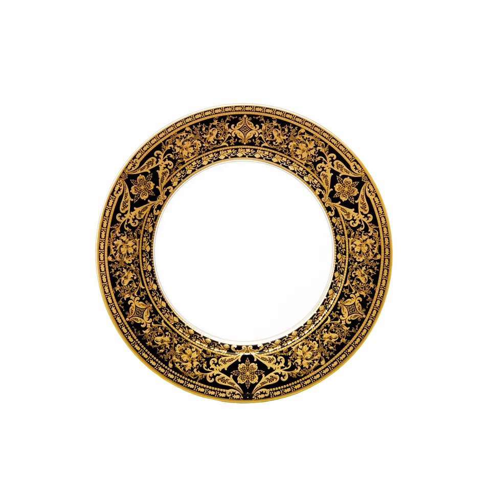 haviland-matignon-assiette-g-teau-noir-or-porcelaine image 1