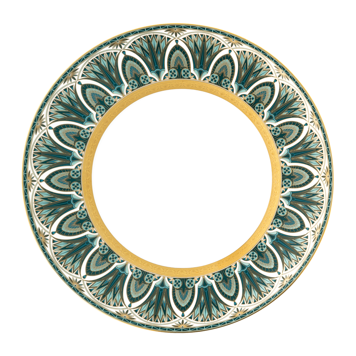 haviland-r-ves-du-nil-assiette-d-ner-vert-or-porcelaine image 1