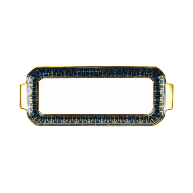 haviland-tiara-plat-cake-porcelaine-bleu-de-prusse-or image 1