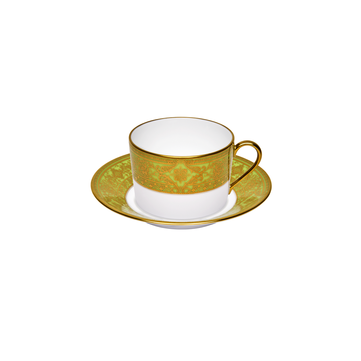haviland-matignon-tasse-th-soucoupe-vert-pomme-or image 1